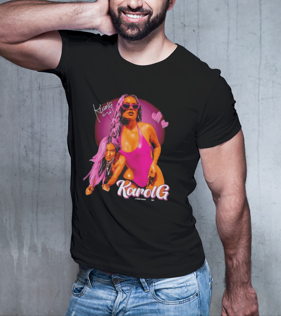 Karol G Signature Neon Pink Retro Style Fashion T-Shirt
