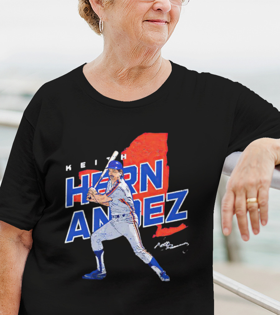 Keith Hernandez New York Player Signature Map T-Shirt