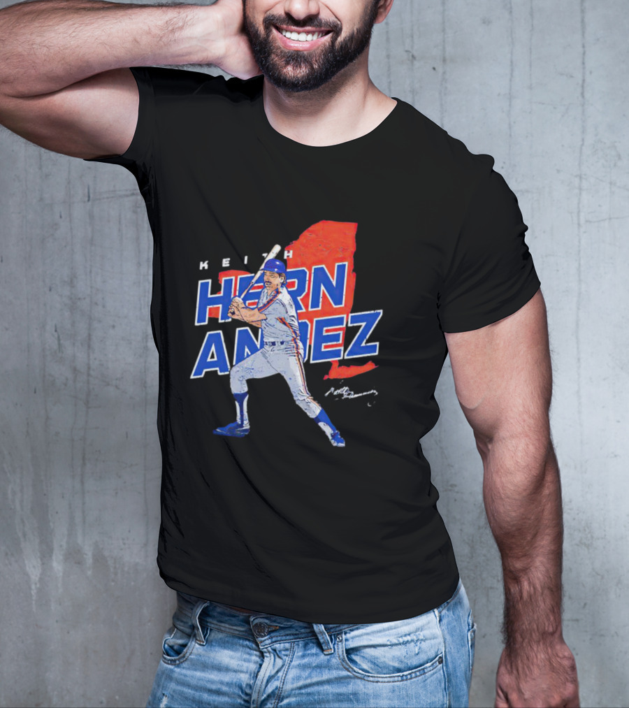 Keith Hernandez New York Player Signature Map T-Shirt