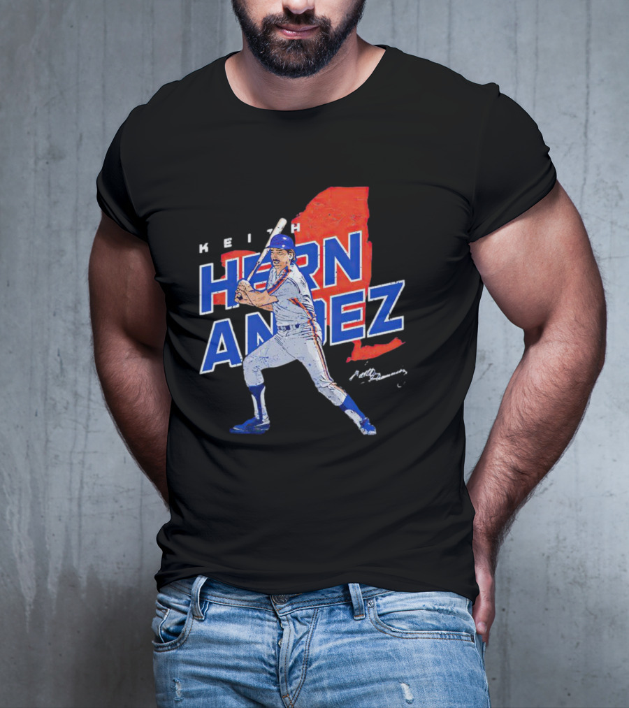 Keith Hernandez New York Player Signature Map T-Shirt