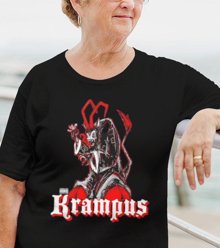 Krampus IV Explicit Content Warning Parental Advisory T-Shirt