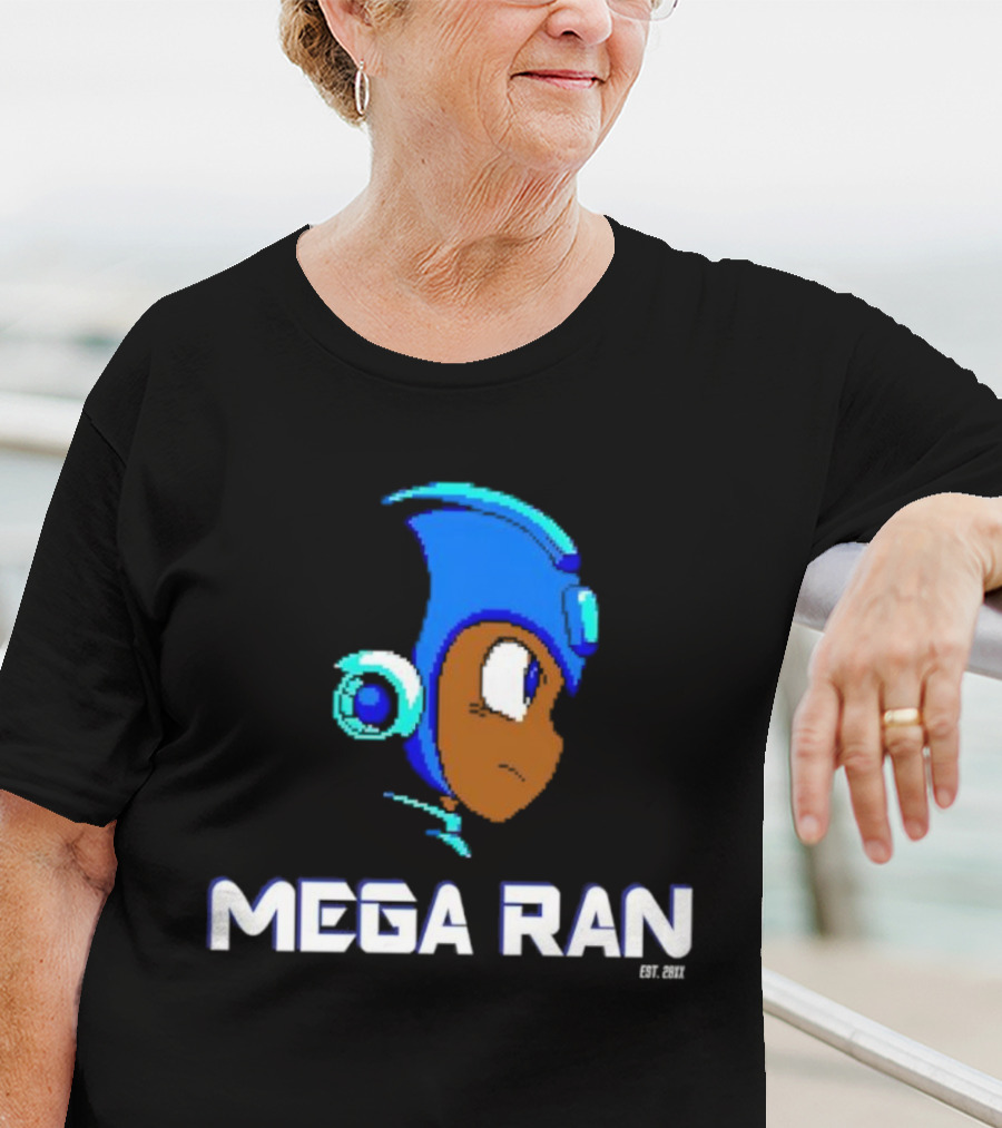 Mega Ran 8-bit EST. 2007 Retro Gaming Character T-Shirt