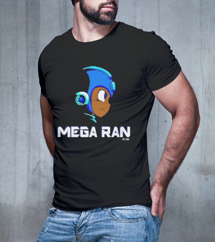 Mega Ran 8-bit EST. 2007 Retro Gaming Character T-Shirt