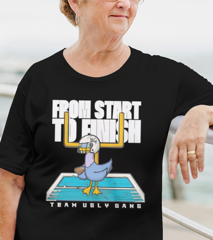 From Start To Finish Team Ugly Gang Duck Football Helmet T-Shirt
