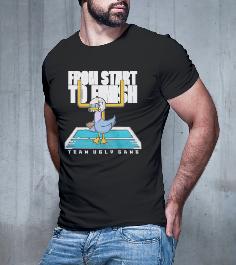 From Start To Finish Team Ugly Gang Duck Football Helmet T-Shirt