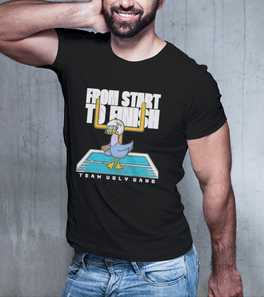 From Start To Finish Team Ugly Gang Duck Football Helmet T-Shirt