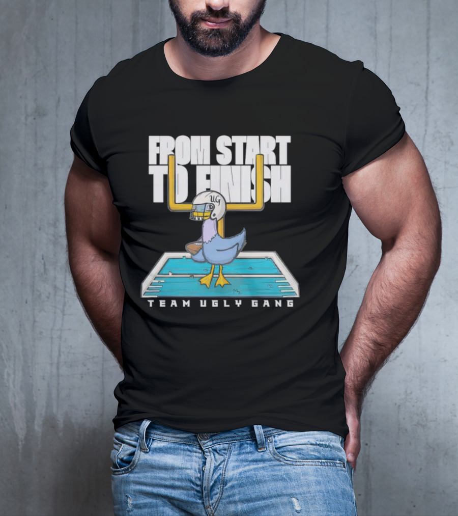 From Start To Finish Team Ugly Gang Duck Football Helmet T-Shirt