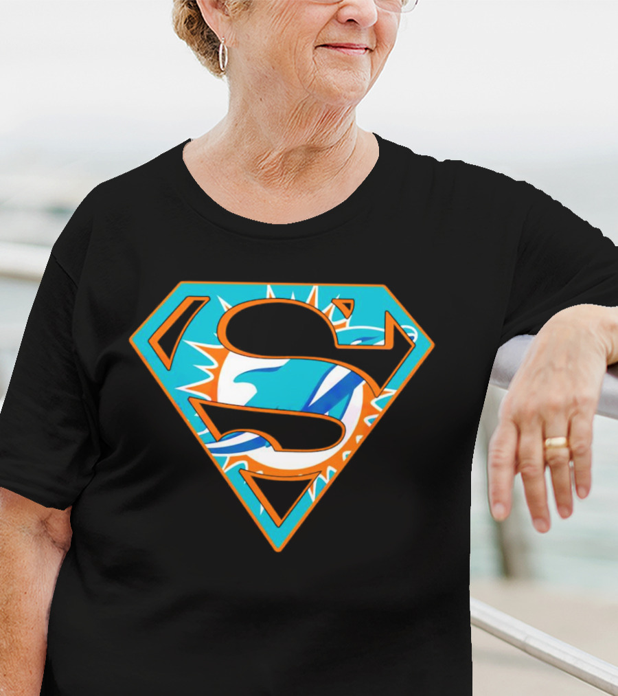 Miami Dolphins Superman Shield Emblem T-Shirt