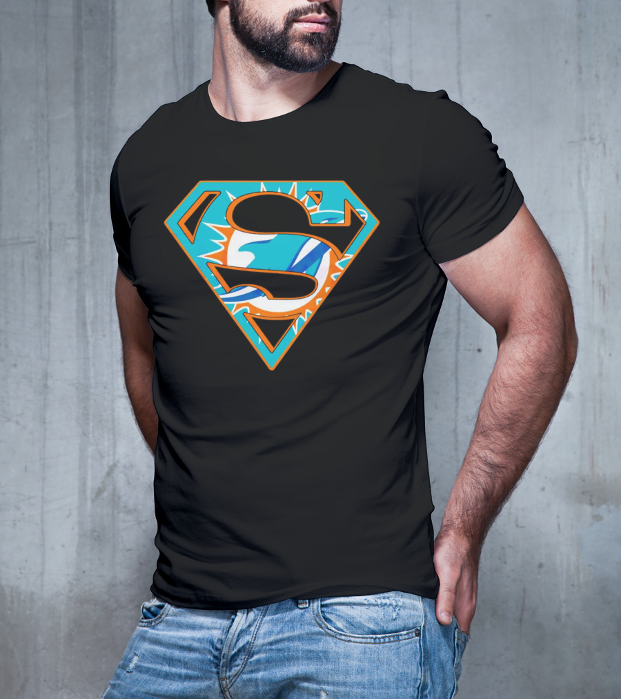 Miami Dolphins Superman Shield Emblem T-Shirt