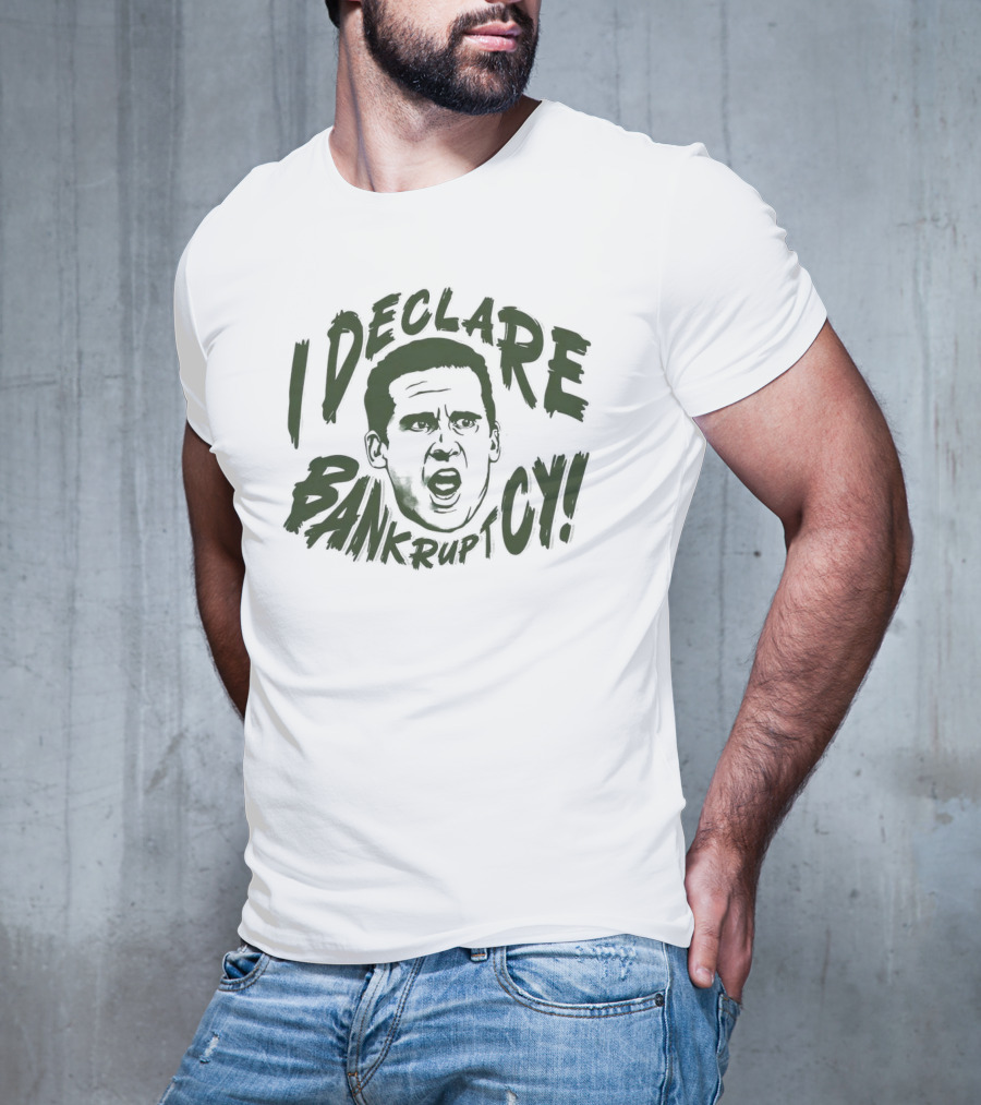 Michael Scott The Office I Declare Bankruptcy Face T-Shirt