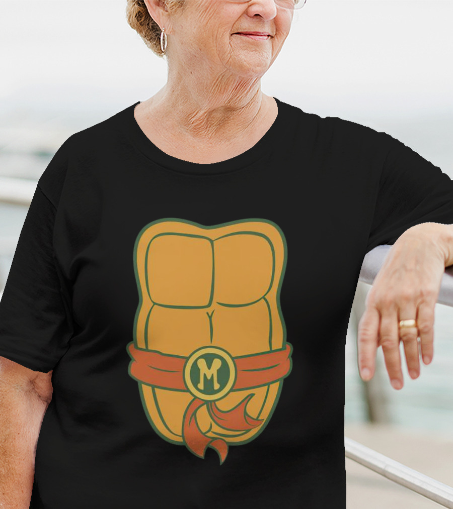 Michelangelo Turtle Shell Chest Ninja Belt M T-Shirt