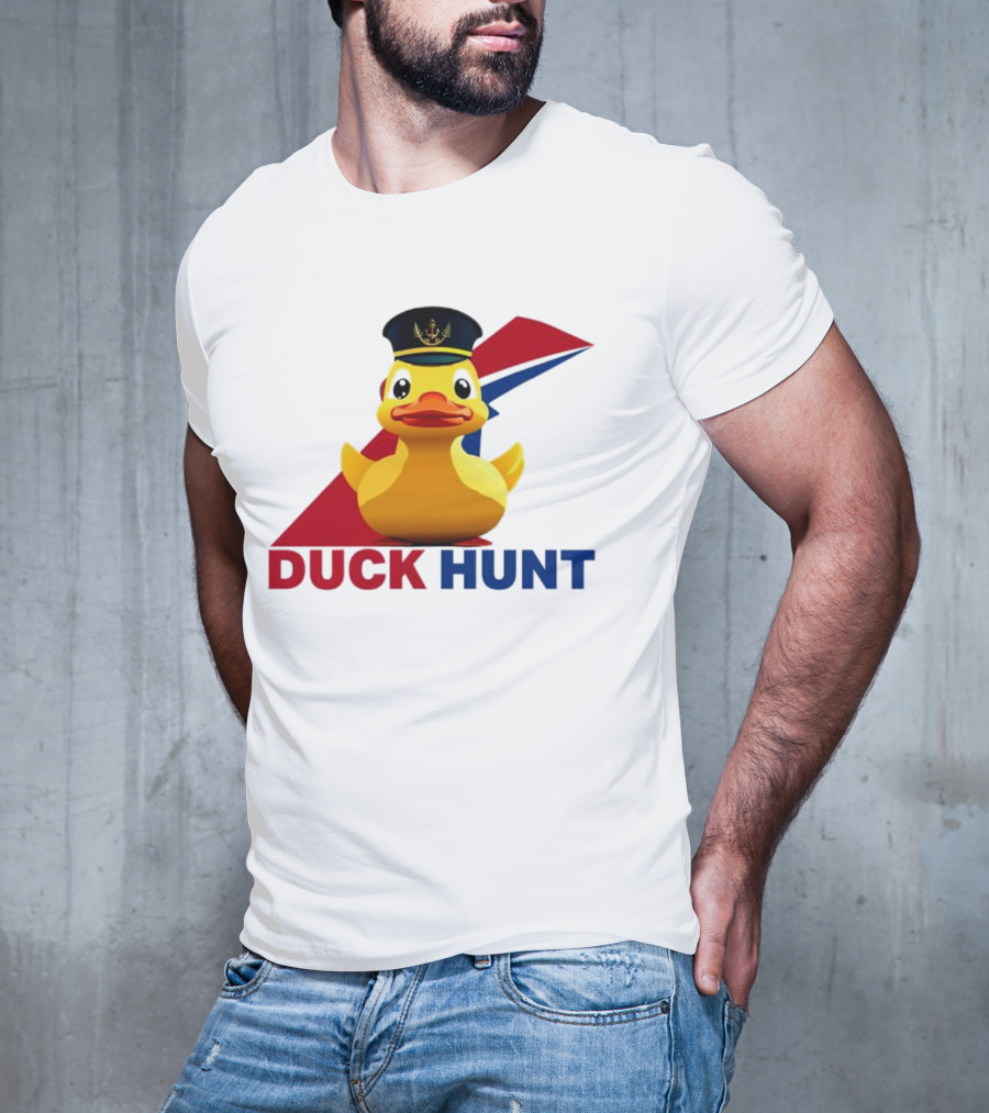 Cruising Duck Hunt Captain Rubber Duck Navy T-Shirt