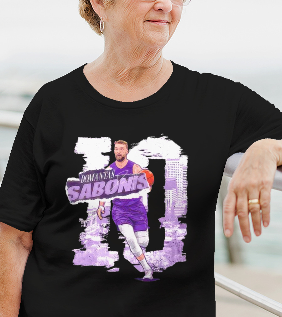 Domantas Sabonis Sacramento Basketball Purple T-Shirt