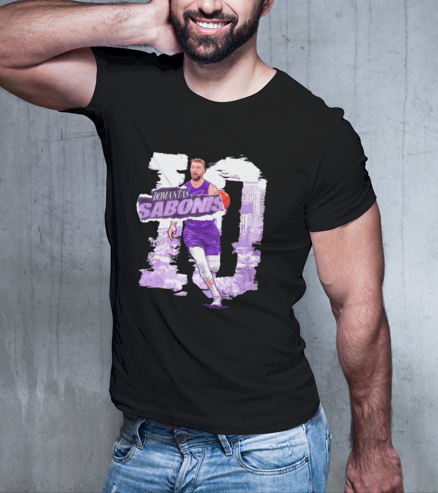 Domantas Sabonis Sacramento Basketball Purple T-Shirt