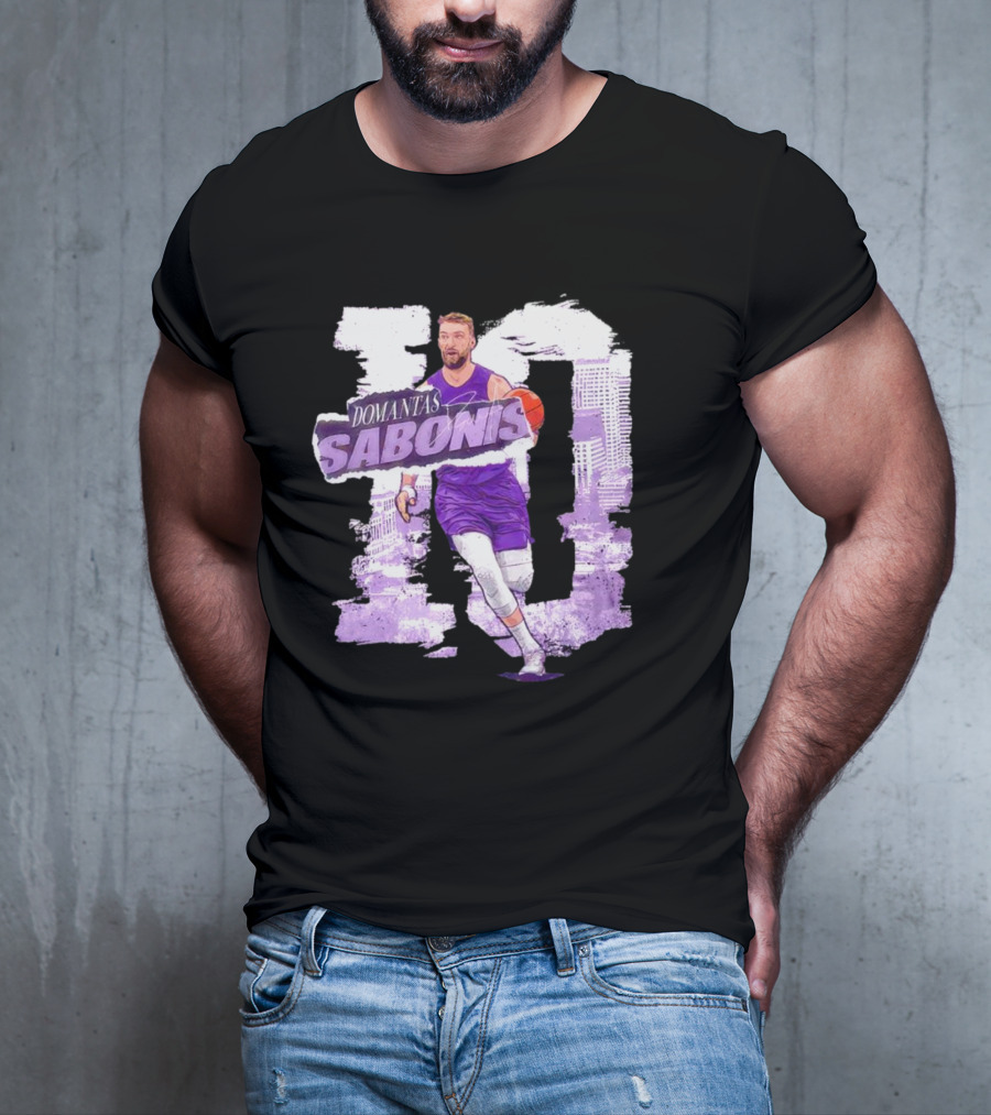Domantas Sabonis Sacramento Basketball Purple T-Shirt