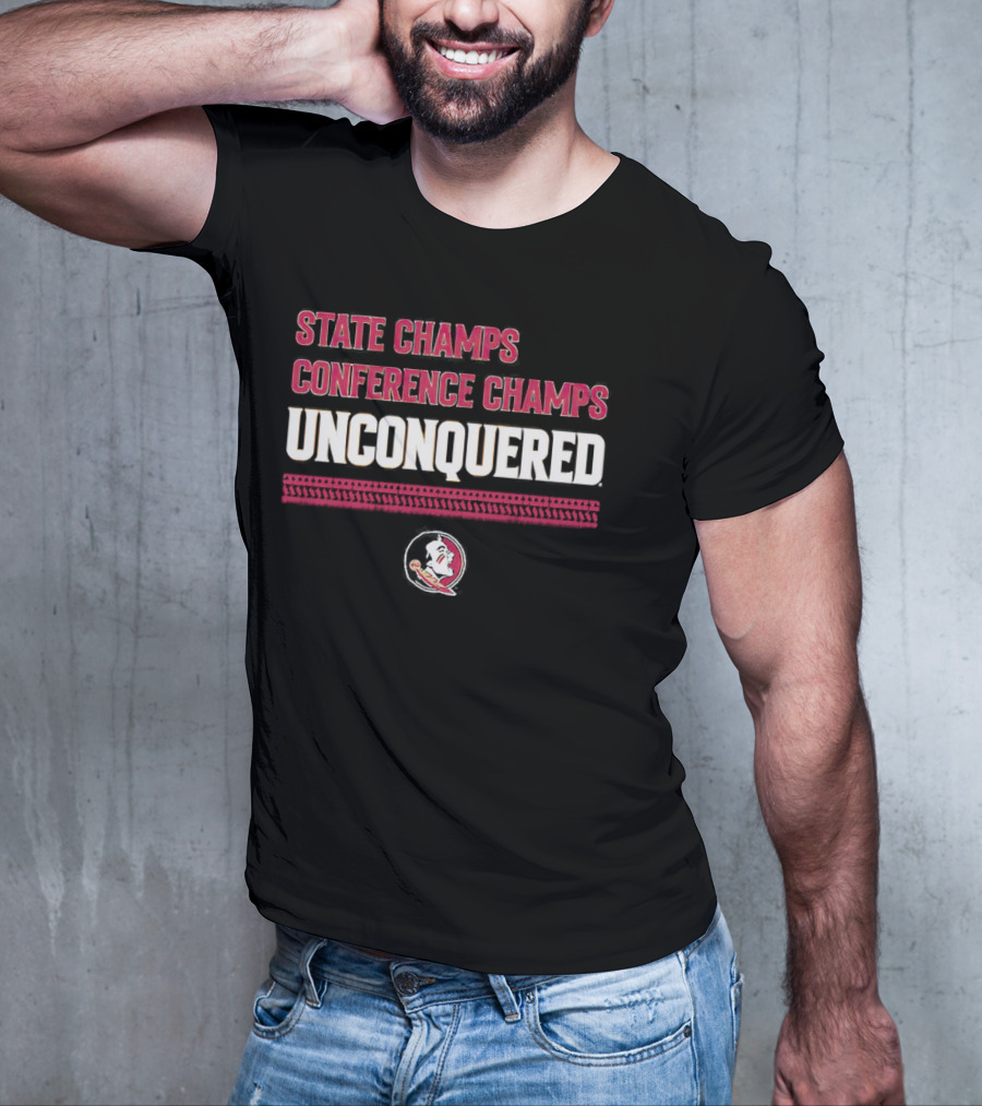 FSU State Champs Conference Champs Unconquered Football T-Shirt