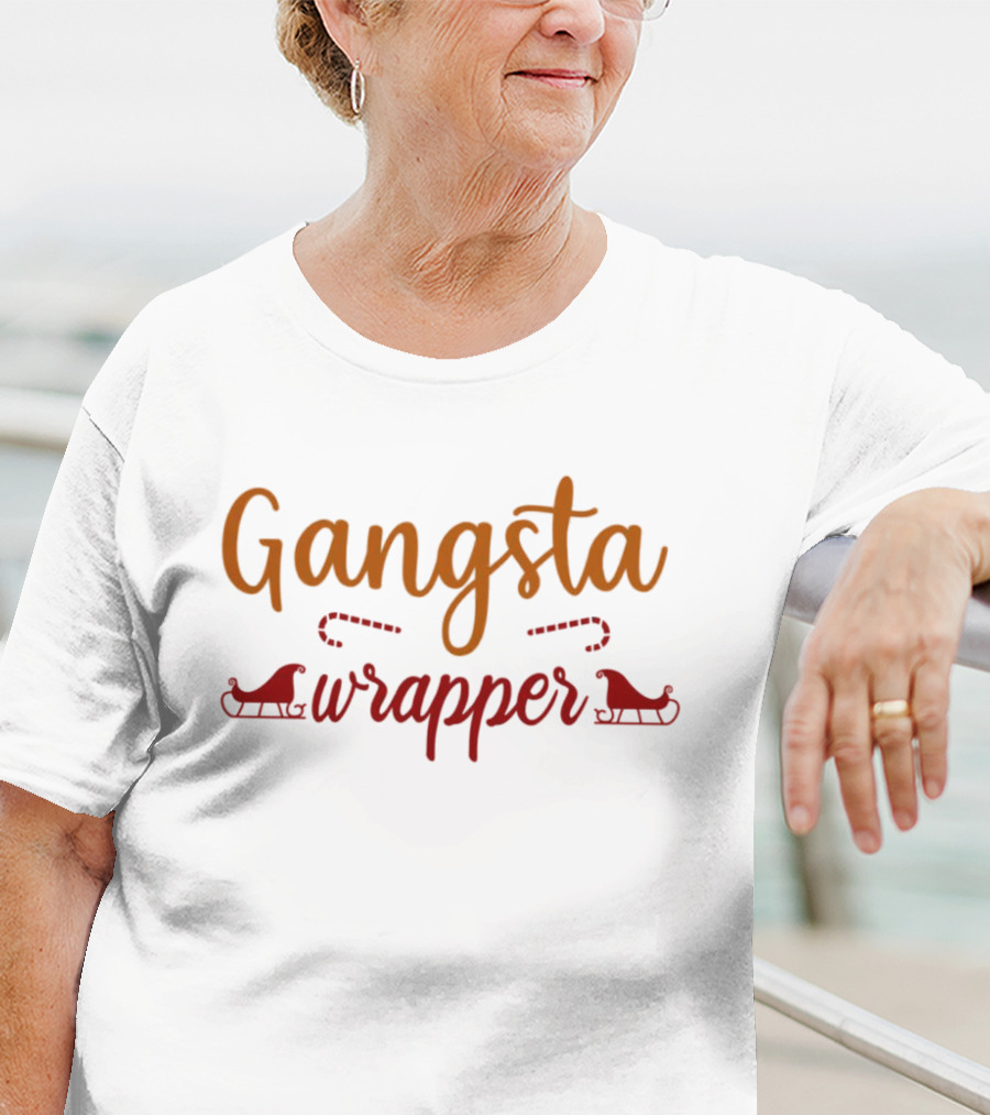 Gangsta Wrapper Christmas Sleigh Holiday Humor T-Shirt