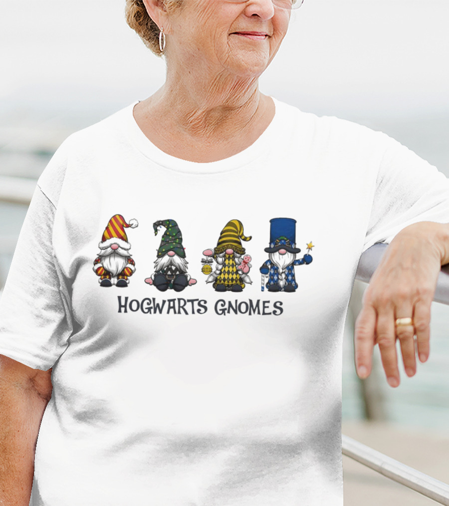 Hogwarts Gnomes Gryffindor Hufflepuff Slytherin Ravenclaw Houses T-Shirt
