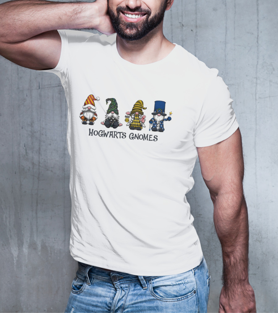 Hogwarts Gnomes Gryffindor Hufflepuff Slytherin Ravenclaw Houses T-Shirt