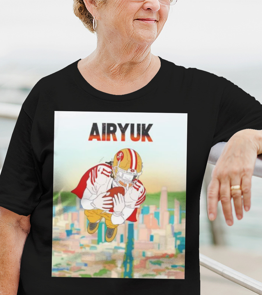Rita Oak Airyuk San Francisco Football Player Skyline Catching Ball T-Shirt