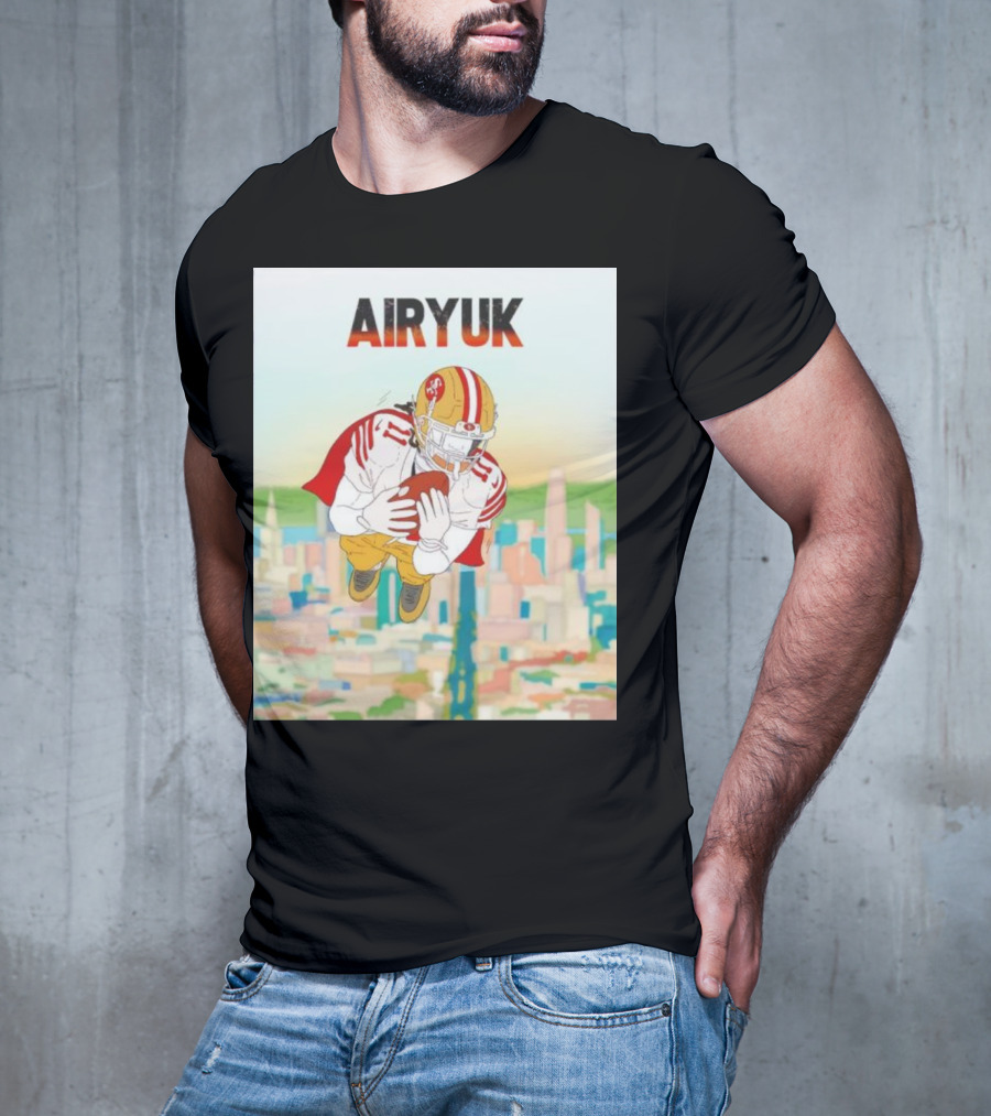 Rita Oak Airyuk San Francisco Football Player Skyline Catching Ball T-Shirt