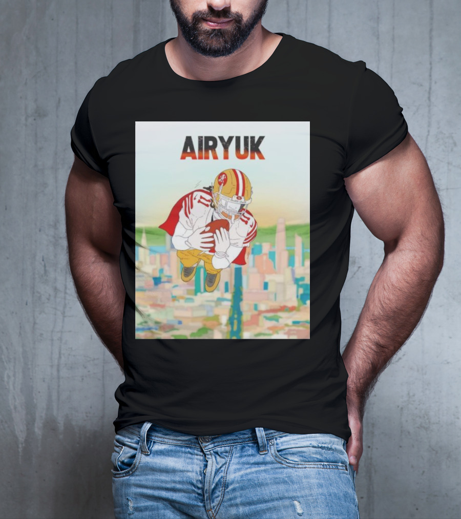 Rita Oak Airyuk San Francisco Football Player Skyline Catching Ball T-Shirt