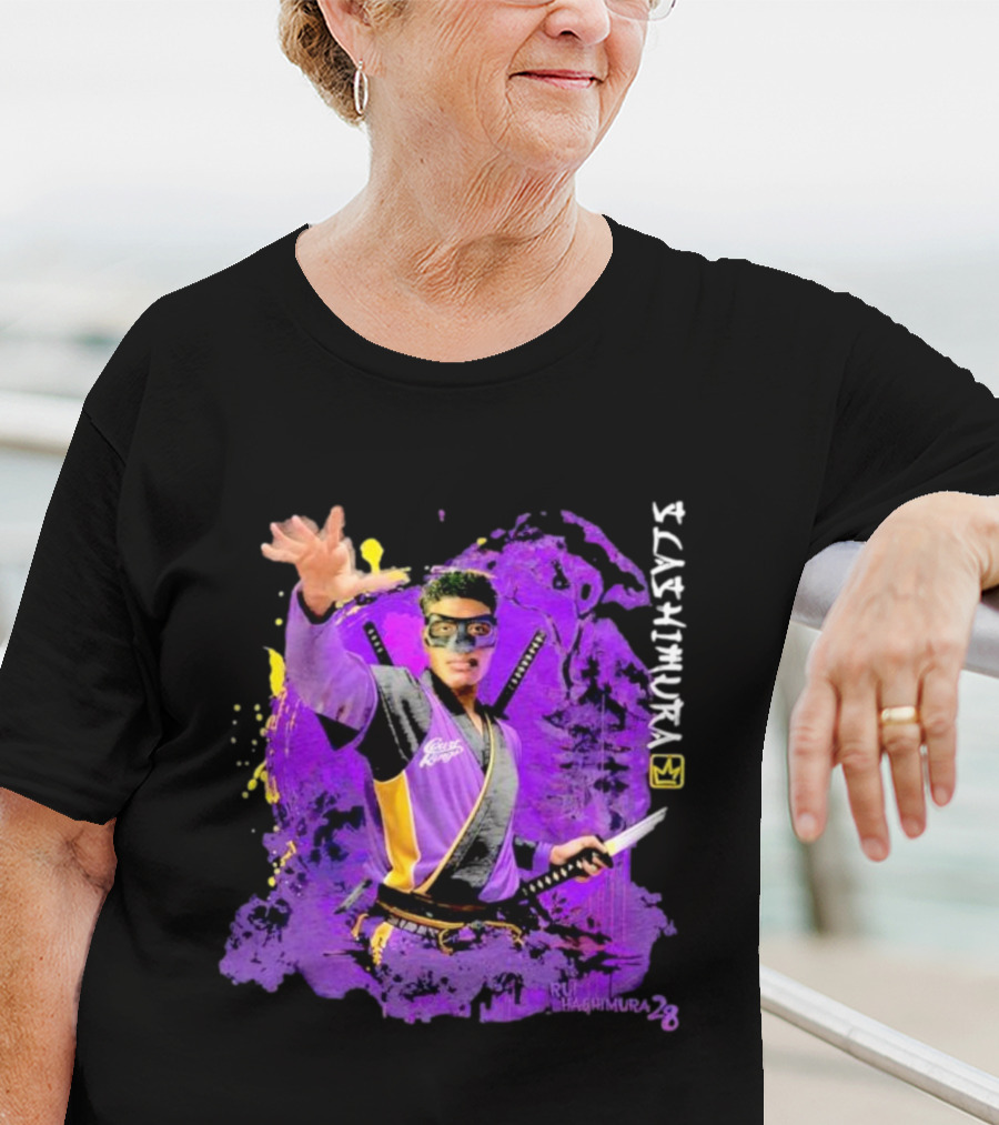 Rui Slashimura 28 Purple Warrior With Mask And Swords T-Shirt