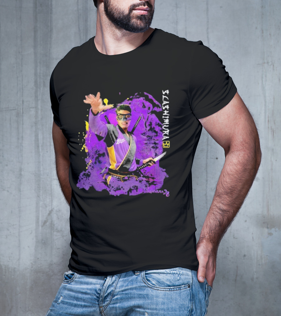 Rui Slashimura 28 Purple Warrior With Mask And Swords T-Shirt