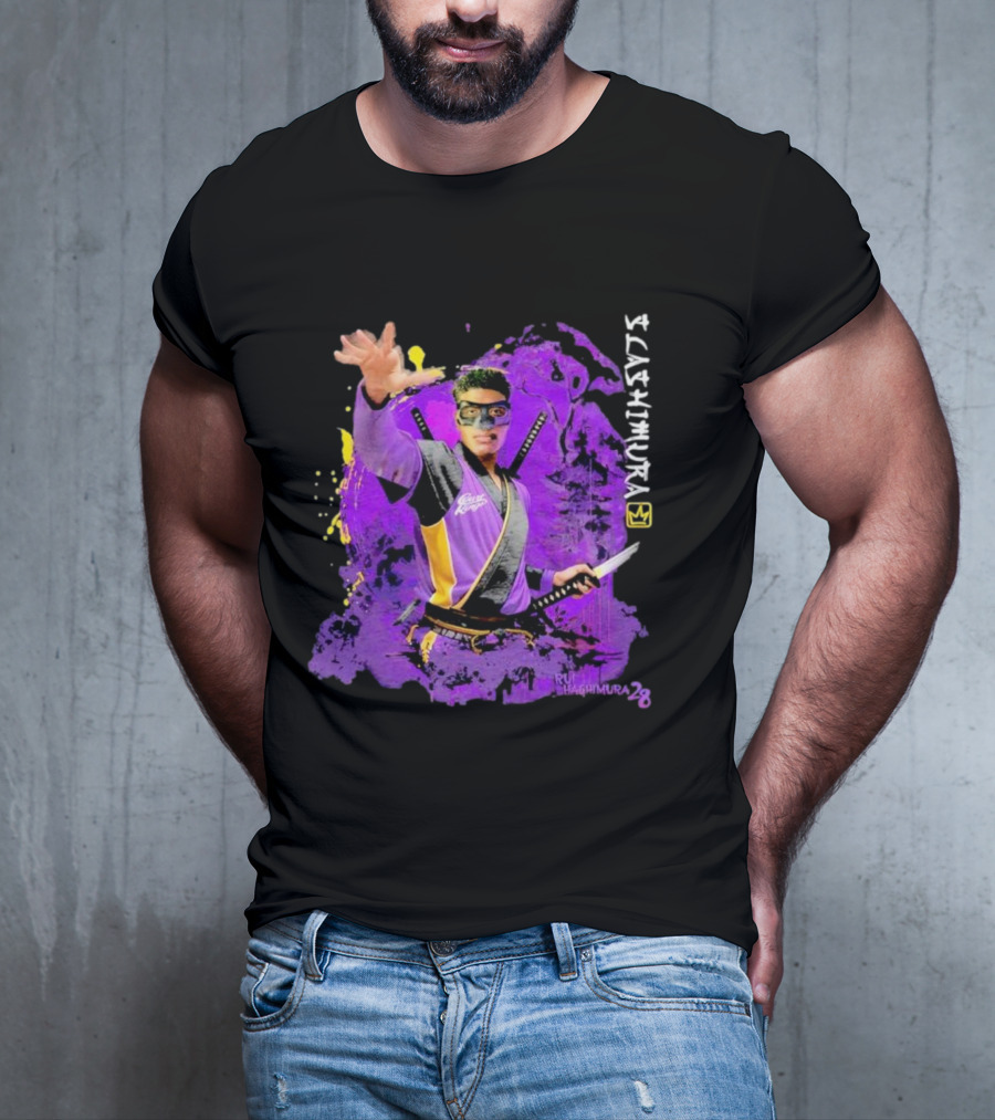 Rui Slashimura 28 Purple Warrior With Mask And Swords T-Shirt