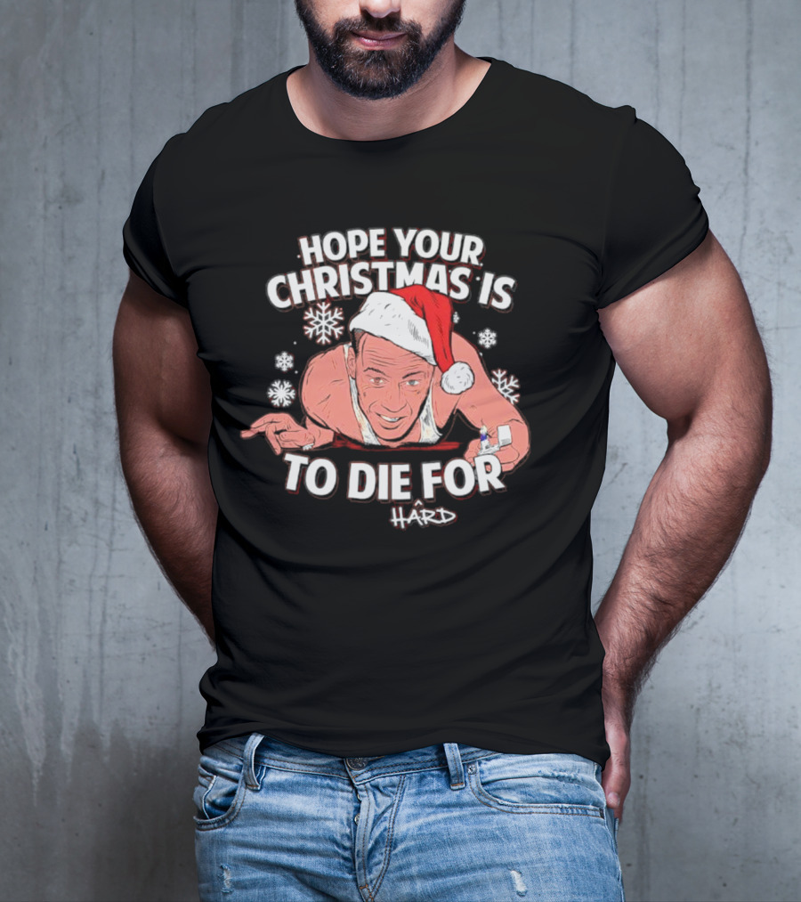 Hope Your Christmas Is To Die Hard Snowflakes Santa Hat Candle T-Shirt