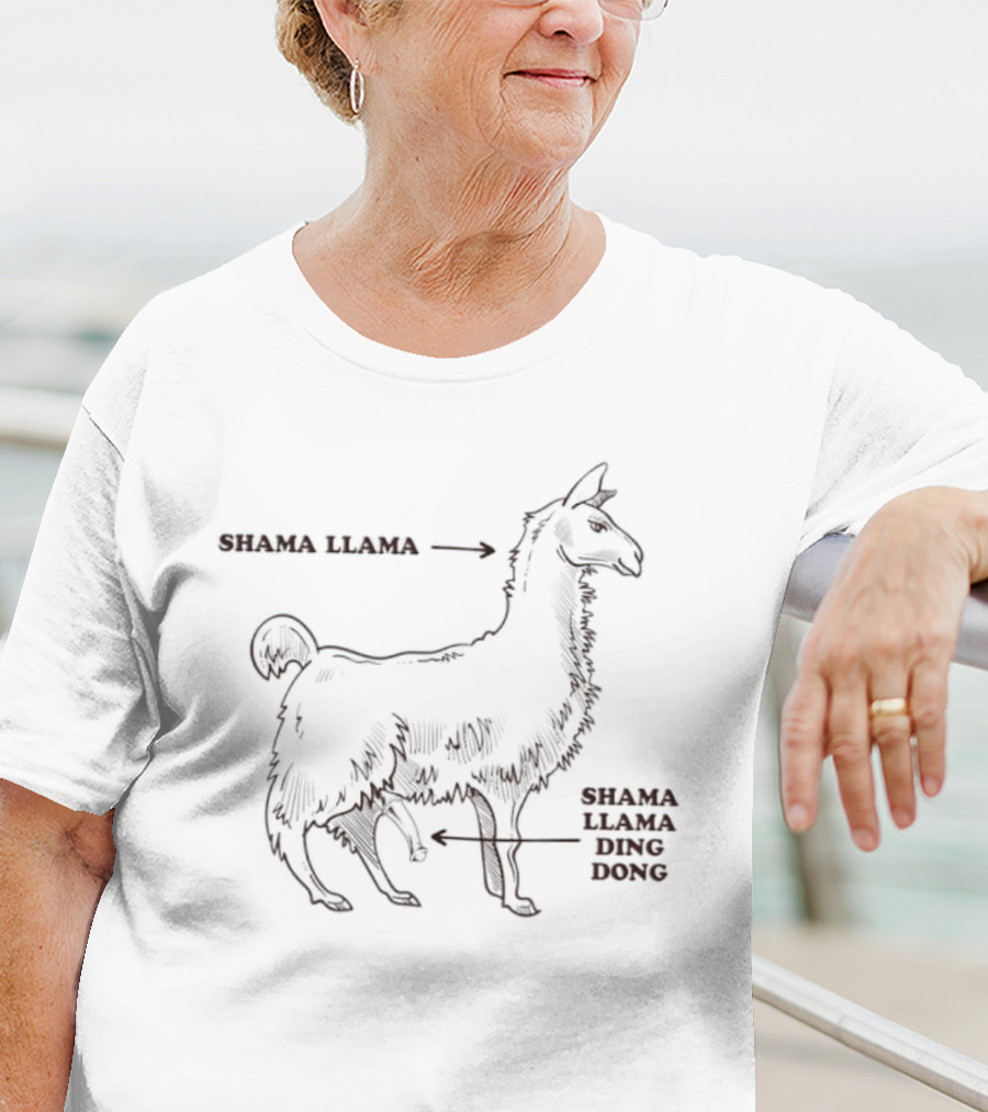 Shama Llama Diagram Shama Llama Ding Dong Caption T-Shirt
