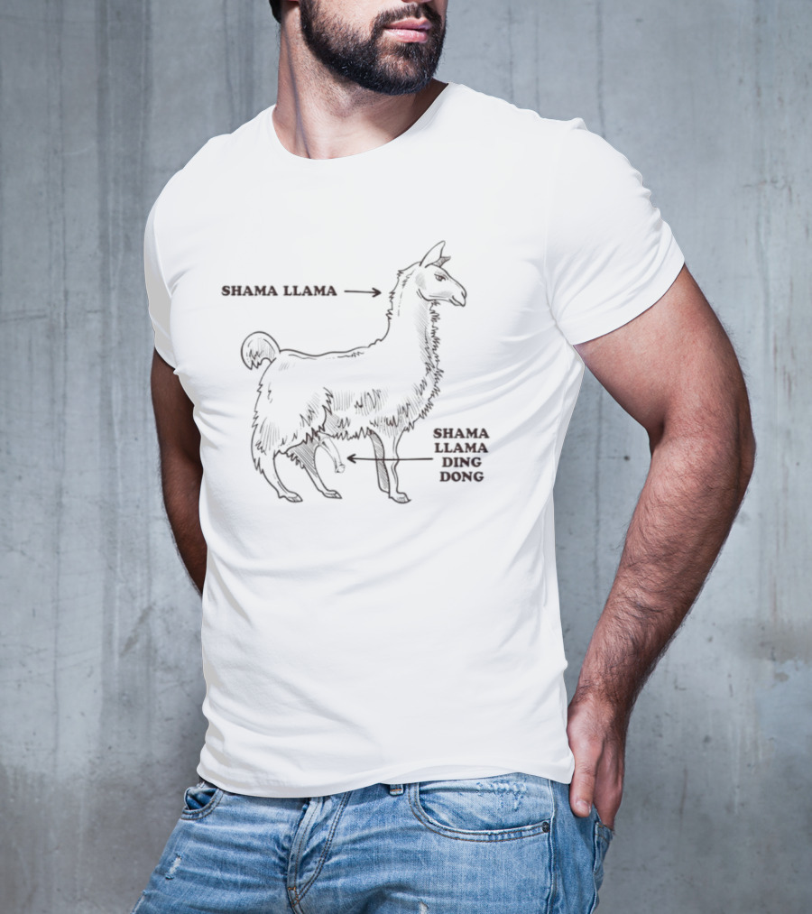 Shama Llama Diagram Shama Llama Ding Dong Caption T-Shirt