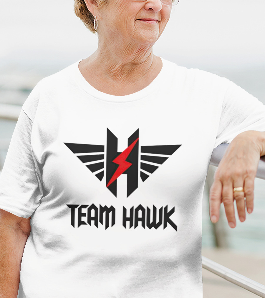 Team Hawk Red Lightning Logo With Winged H T-Shirt