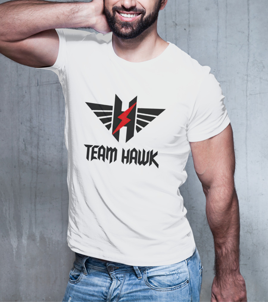 Team Hawk Red Lightning Logo With Winged H T-Shirt