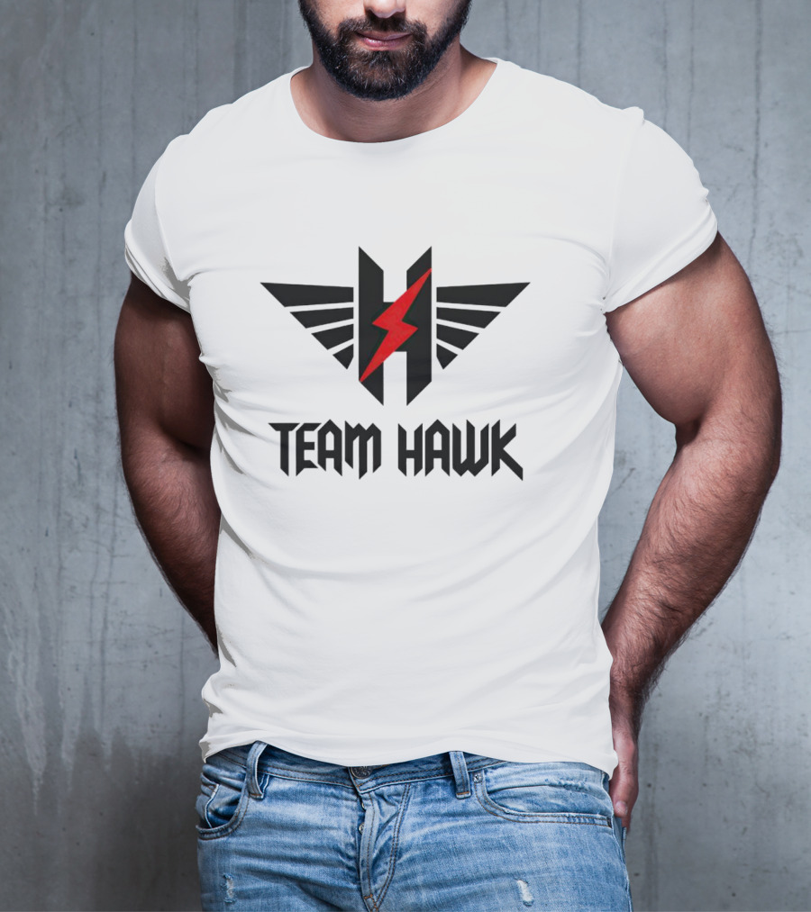 Team Hawk Red Lightning Logo With Winged H T-Shirt