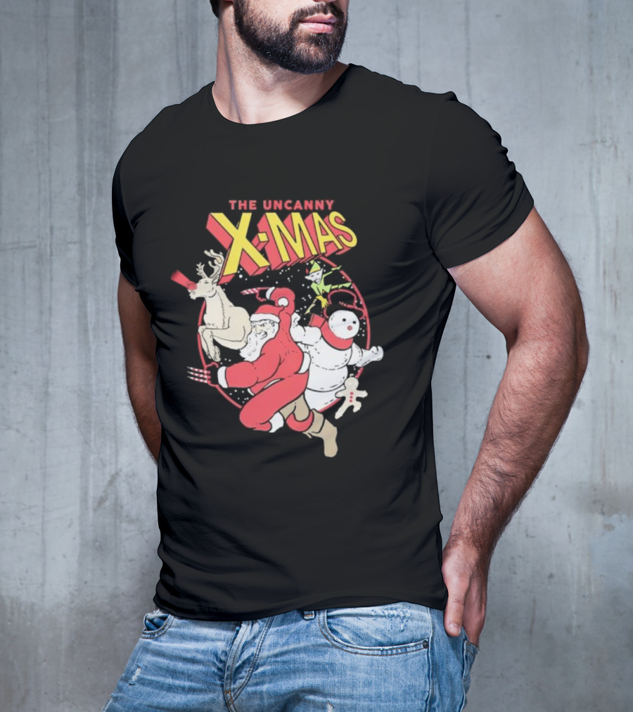 The Uncanny X-Mas Santa Snowman Reindeer Comic T-Shirt