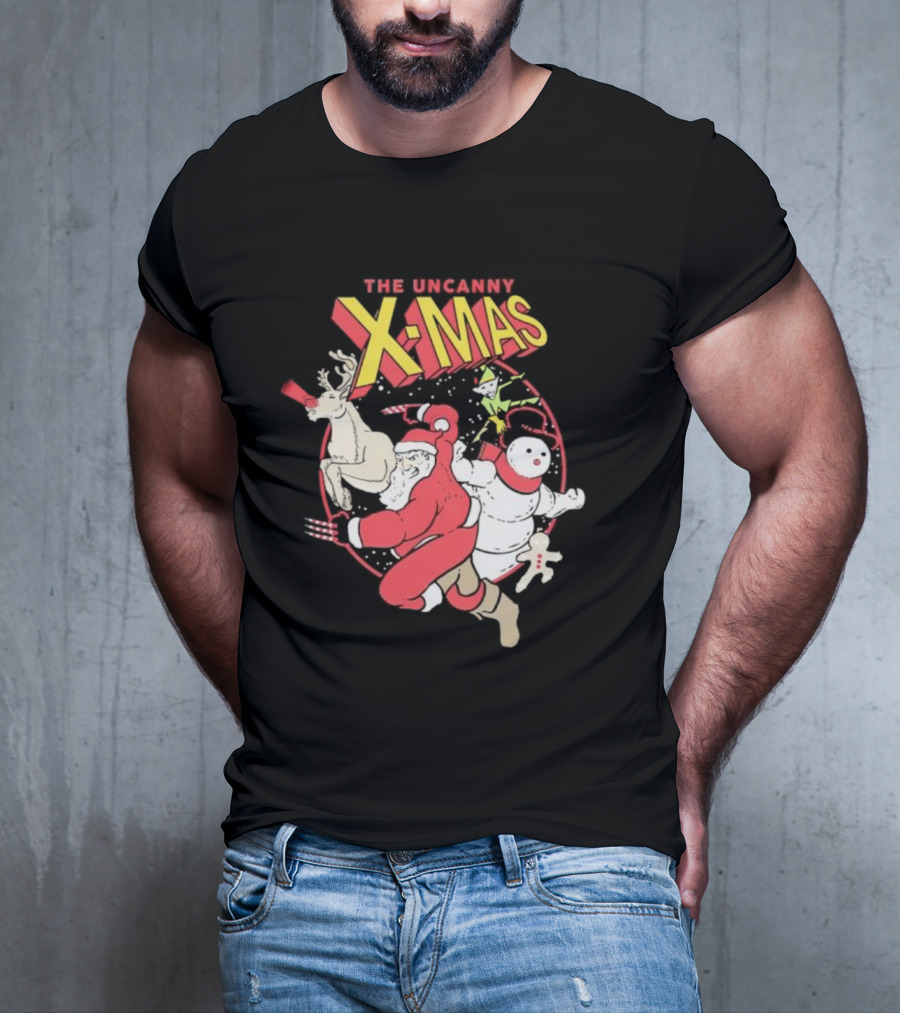 The Uncanny X-Mas Santa Snowman Reindeer Comic T-Shirt