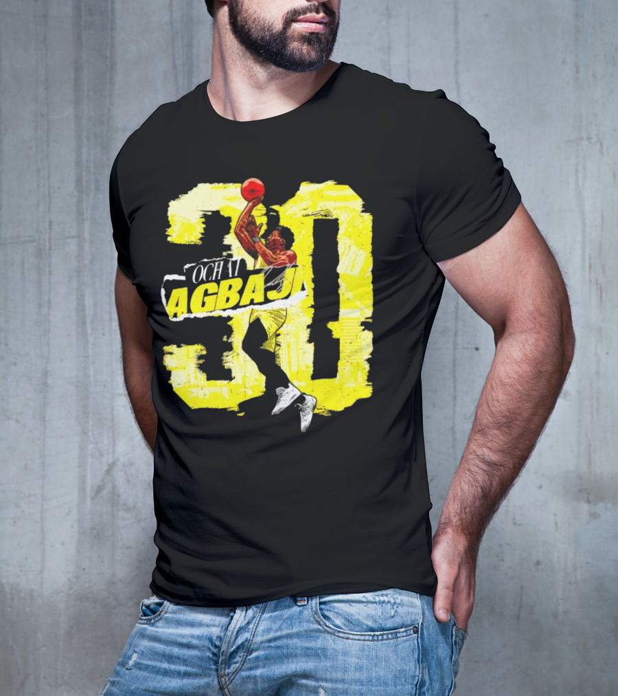 Ochai Agbaji 30 Utah Rough Basketball Dunk WHT Football T-Shirt