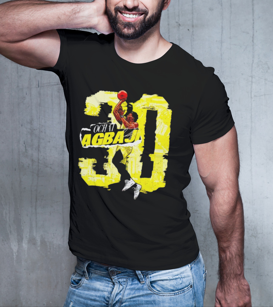 Ochai Agbaji 30 Utah Rough Basketball Dunk WHT Football T-Shirt