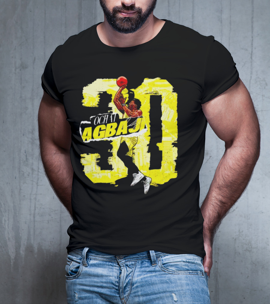 Ochai Agbaji 30 Utah Rough Basketball Dunk WHT Football T-Shirt