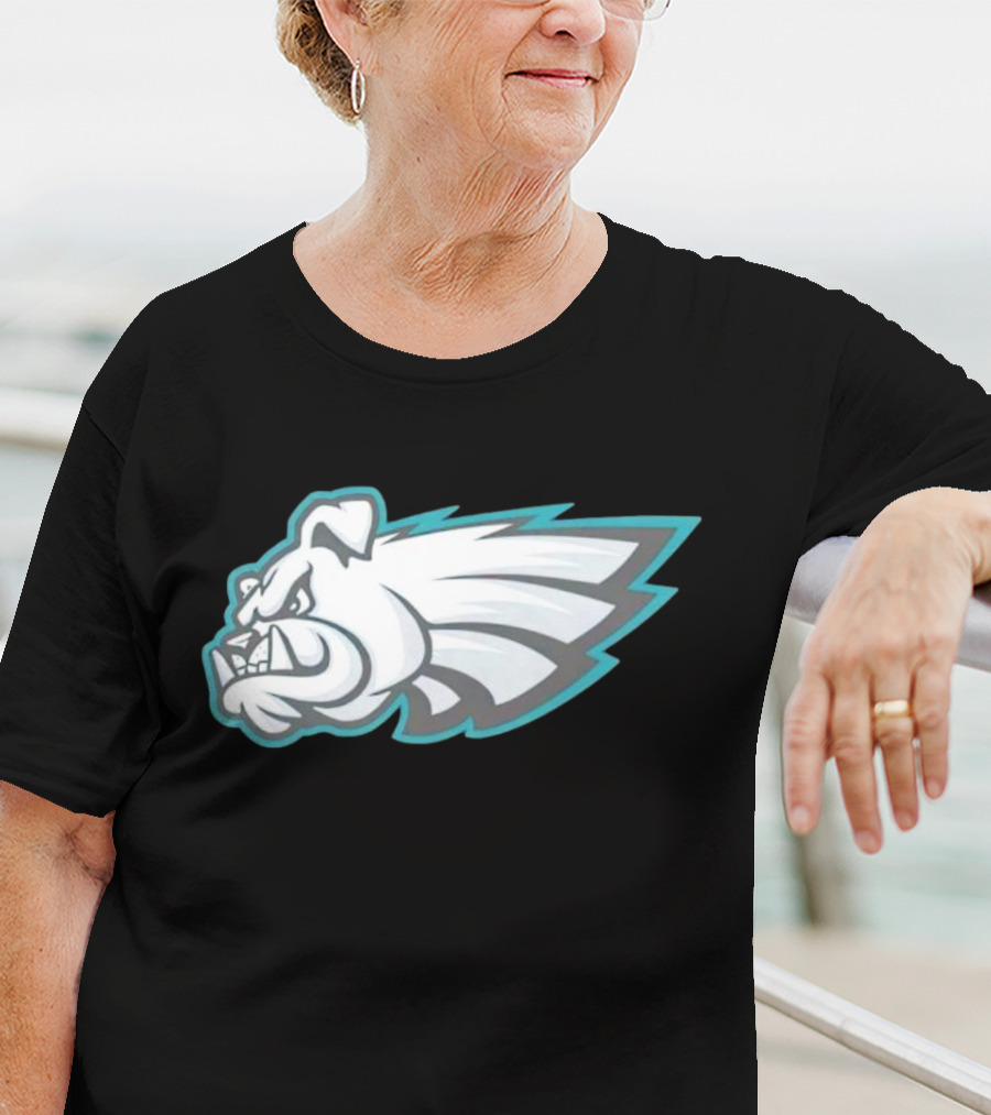 Philly Bulldogs Mascot Head With Wings T-Shirt