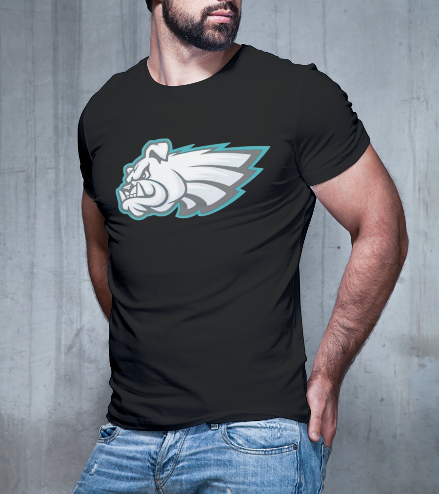 Philly Bulldogs Mascot Head With Wings T-Shirt