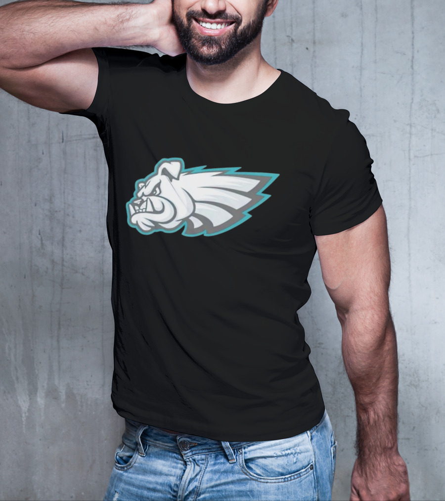 Philly Bulldogs Mascot Head With Wings T-Shirt