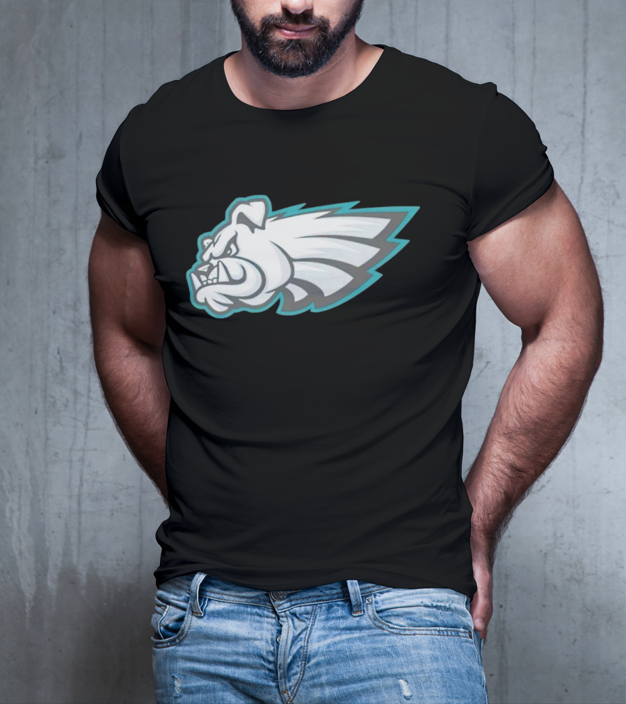 Philly Bulldogs Mascot Head With Wings T-Shirt
