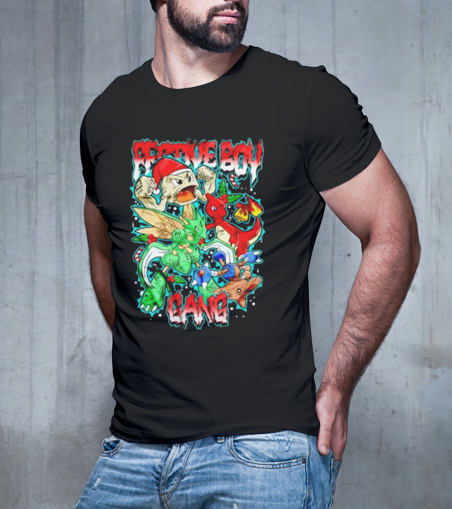 Festive Boy Gang Pokemon Holiday Mashup T-Shirt
