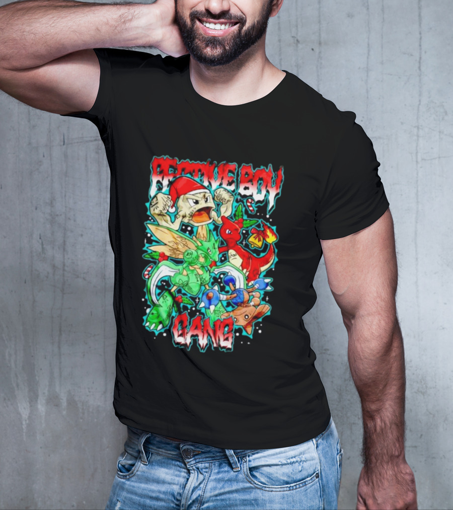 Festive Boy Gang Pokemon Holiday Mashup T-Shirt
