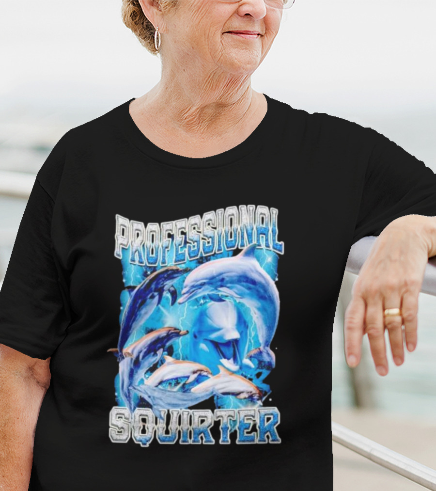 Professional Squirter Vintage Dolphins Retro Blue T-Shirt