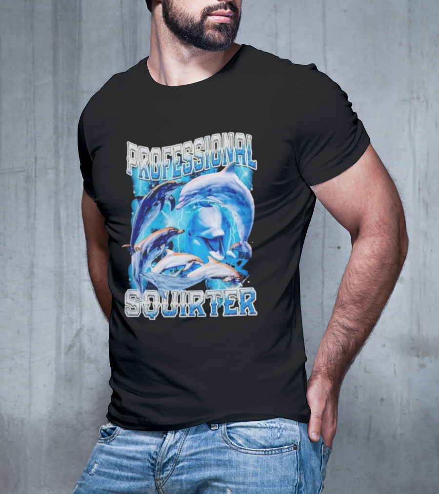 Professional Squirter Vintage Dolphins Retro Blue T-Shirt