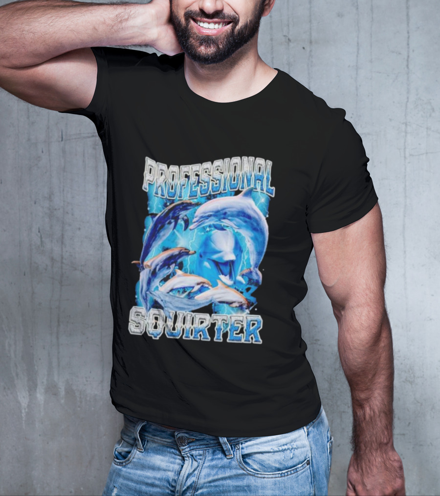 Professional Squirter Vintage Dolphins Retro Blue T-Shirt