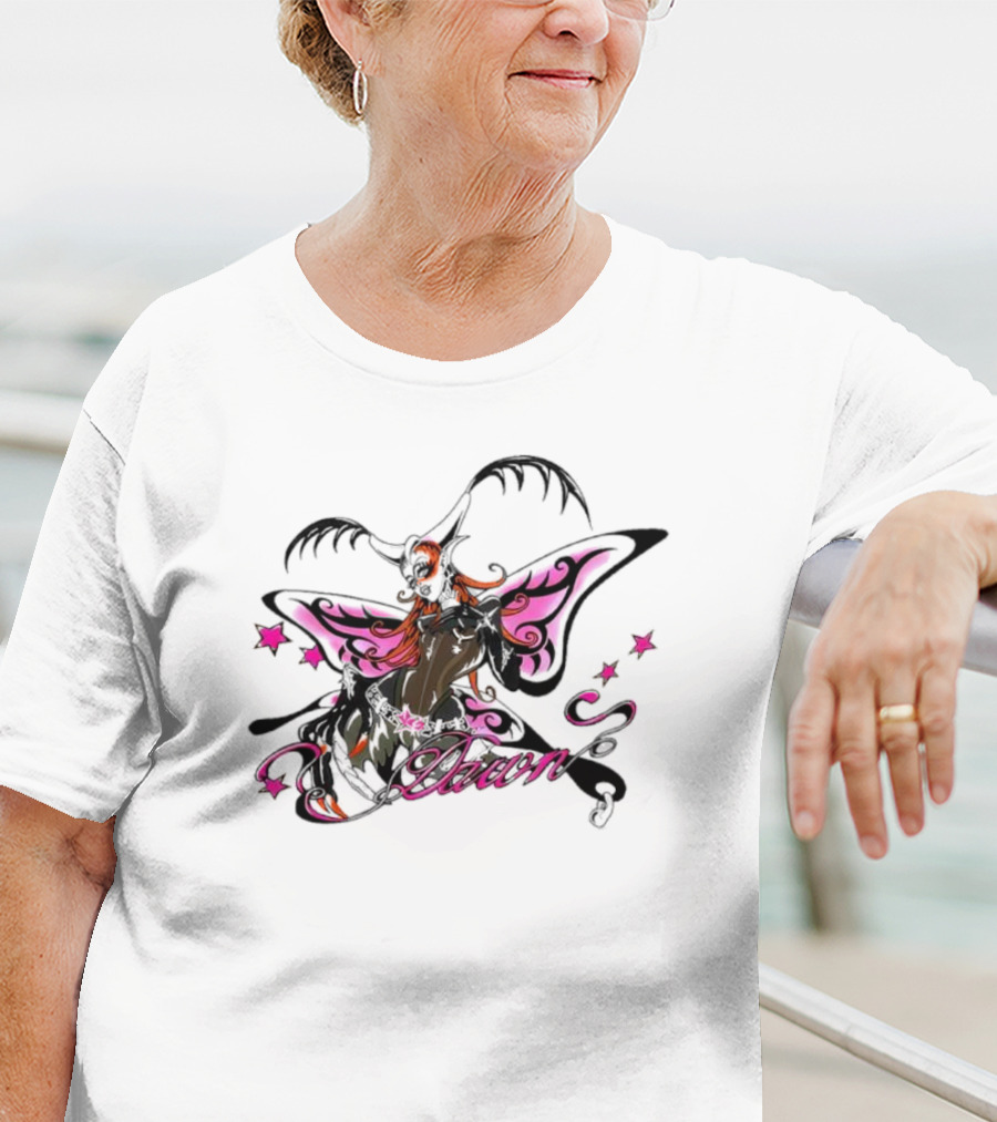 Dawn Butterfly Pink Star Accents T-Shirt